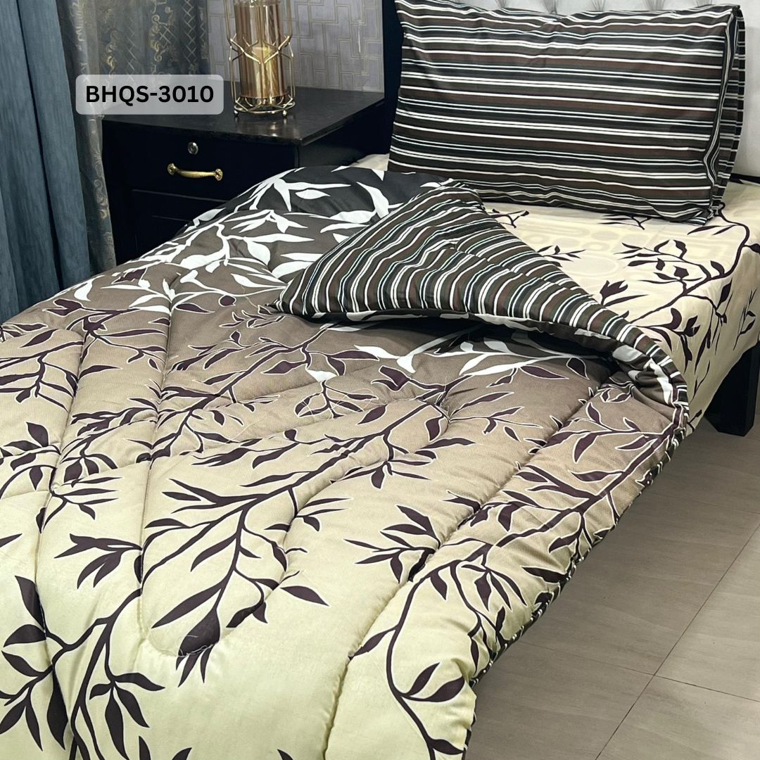 Asaanlife 3 Pcs Mix Cotton Vicky Razai Set | Single Bed | Charpai | BHQS-3010
