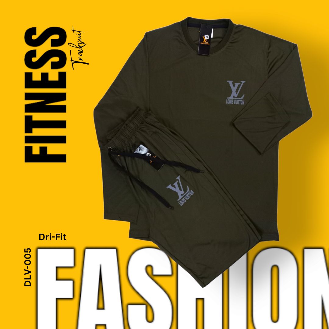 Close-up of the fabric of a Army Green men's premium dri-fit tracksuit. Soft, breathable, and moisture-wicking fabric. Perfect for workouts and casual wear.