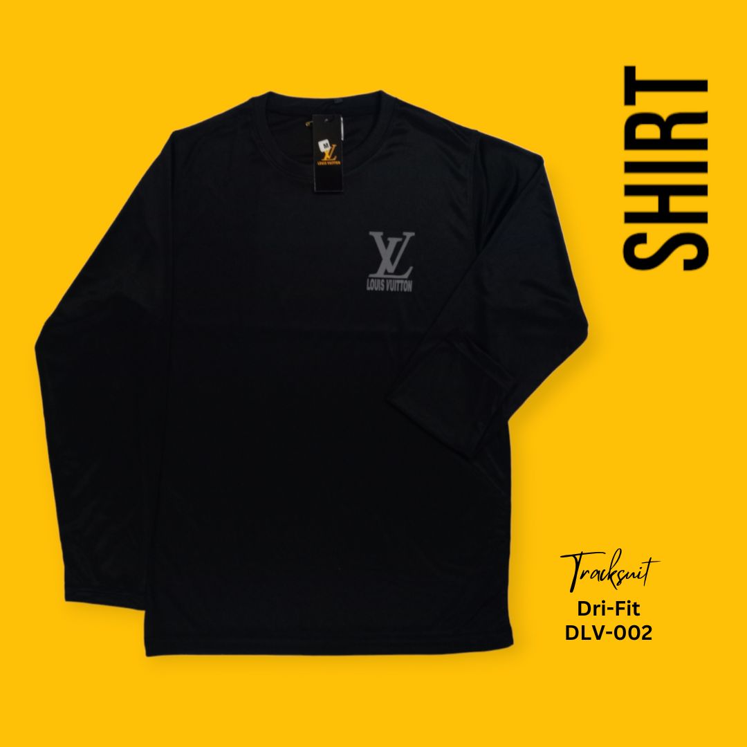 Black Men's premium dri-fit tracksuit with round neck and half sleeves. Loose-fitting. Zipper pockets. Perfect for workouts and casual wear.