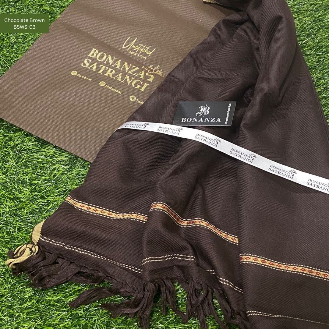Bonanza Satrangi Mens Winter Shawl | Chocolate Brown | BSWS-03