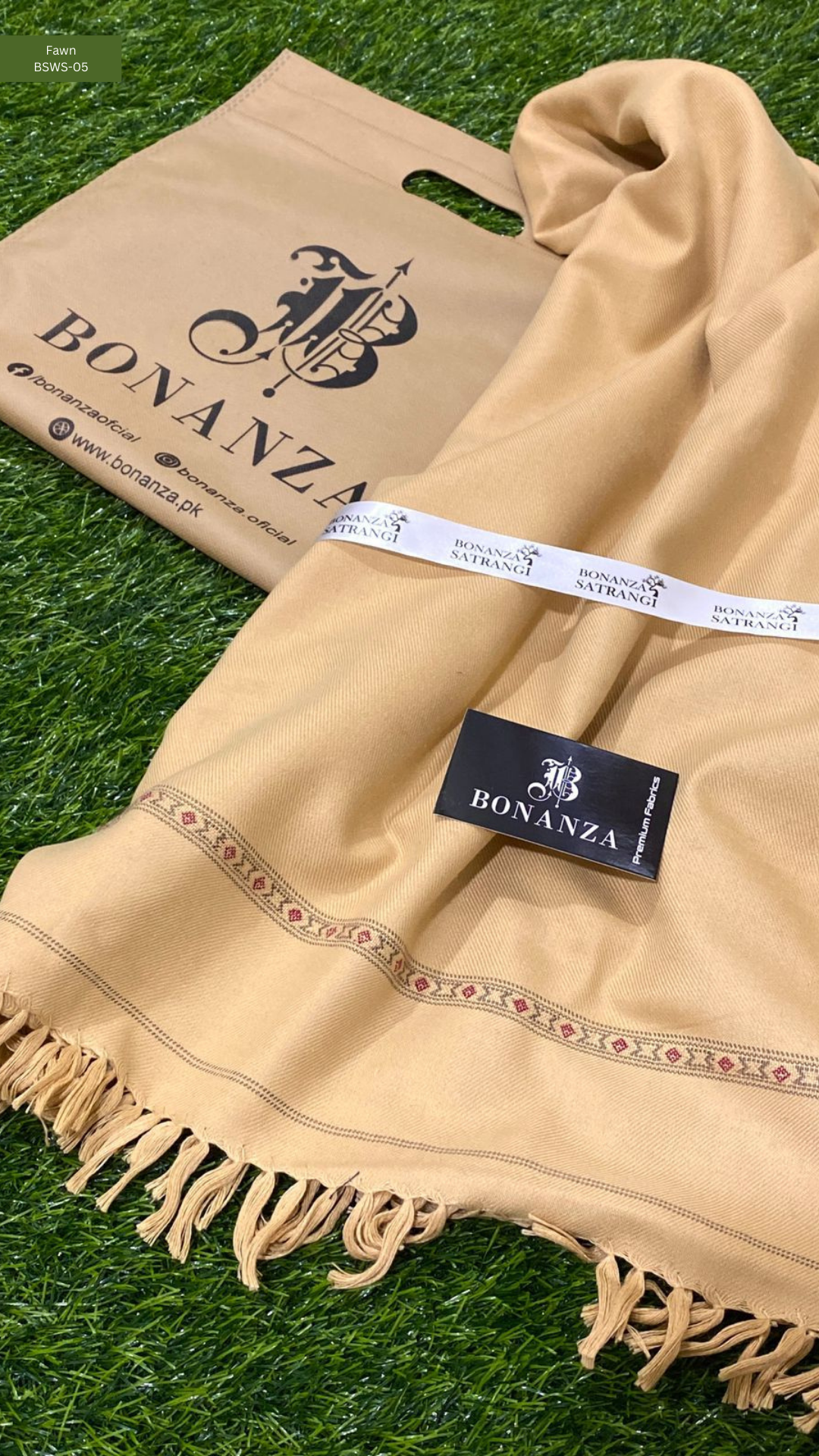 Bonanza Satrangi Mens Winter Shawl | Fawn | BSWS-05