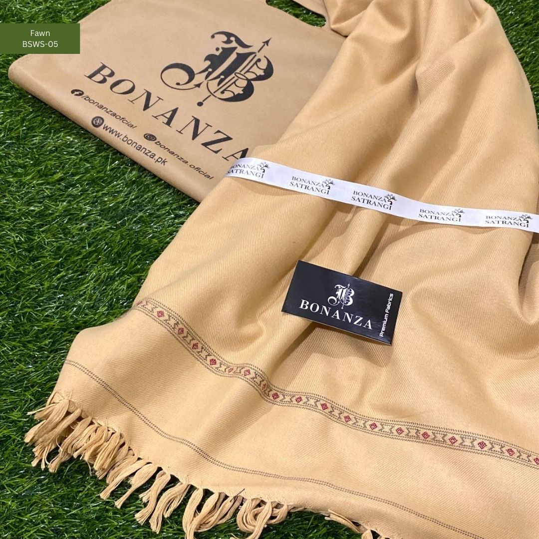 Bonanza Satrangi Mens Winter Shawl | Fawn | BSWS-05