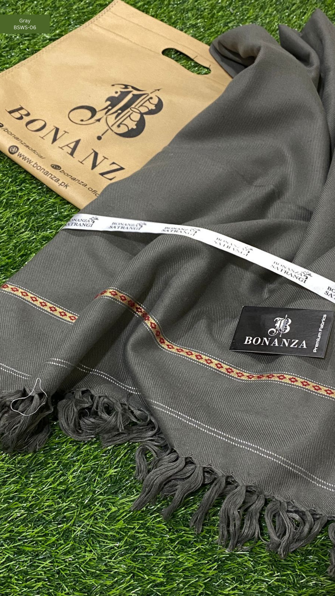 Bonanza Satrangi Mens Winter Shawl | Gray | BSWS-06