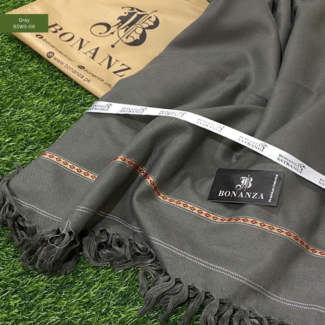 Bonanza Satrangi Mens Winter Shawl | Gray | BSWS-06
