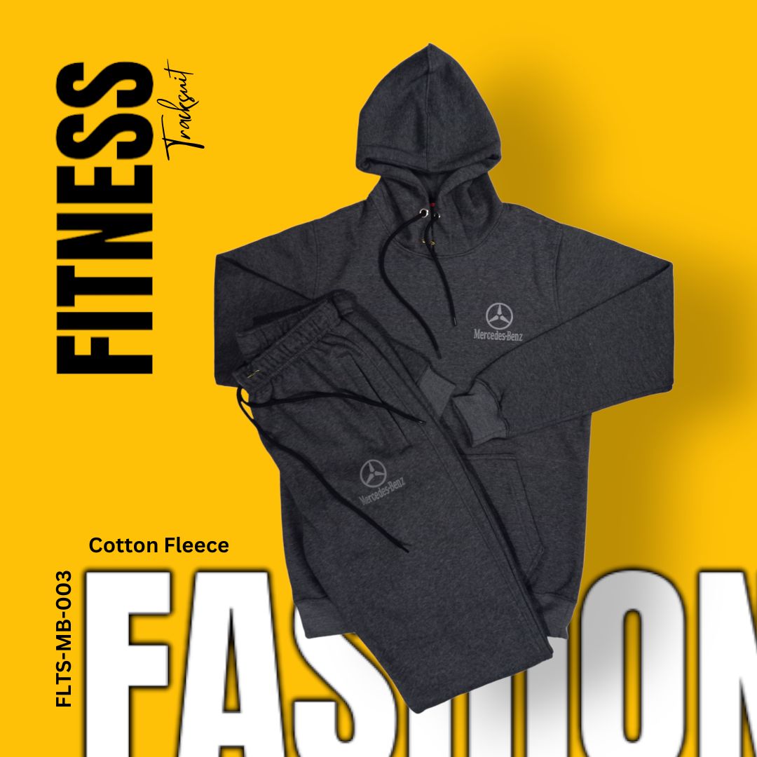 Men's Premium Quality Cotton Fleece Tracksuit for Winter in Pakistan, This men's premium quality cotton fleece tracksuit is perfect for staying warm and comfortable all winter long. It's made from soft and cozy cotton fleece that's 320-325 GSM thick, making it perfect for even the coldest days. The tracksuit features a hoodie with full sleeves and kangaroo pockets, as well as loose-fitting trousers with zippered pockets and a tape to fasten at the waist.