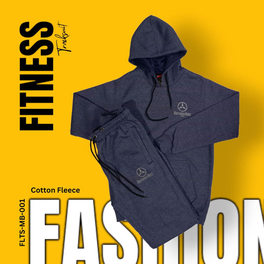 Men's Premium Quality Cotton Fleece Tracksuit for Winter in Pakistan, This men's premium quality cotton fleece tracksuit is perfect for staying warm and comfortable all winter long. It's made from soft and cozy cotton fleece that's 320-325 GSM thick, making it perfect for even the coldest days. The tracksuit features a hoodie with full sleeves and kangaroo pockets, as well as loose-fitting trousers with zippered pockets and a tape to fasten at the waist.