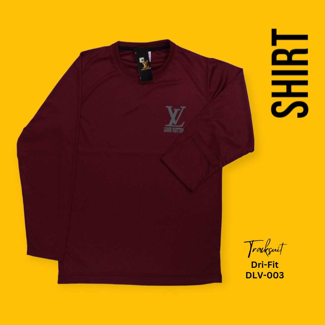 Maroon Men's premium dri-fit tracksuit with round neck and half sleeves. Loose-fitting. Zipper pockets. Perfect for workouts and casual wear.