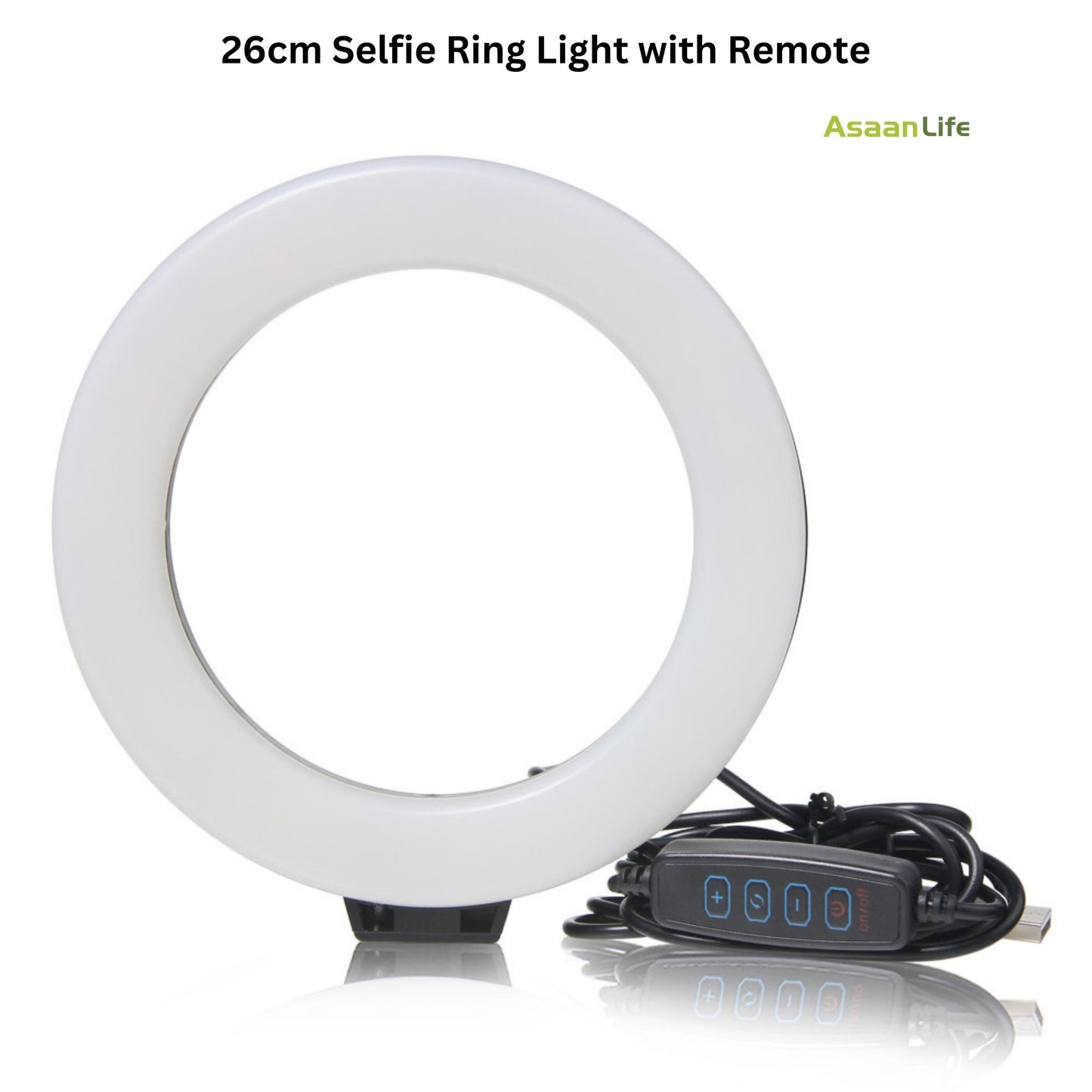 Portable 26cm Dimmable Selfie Ring Light with Remote Control for Studio Photography, Video Calls, Vlogging, Live Streaming, Makeup and All Occasions