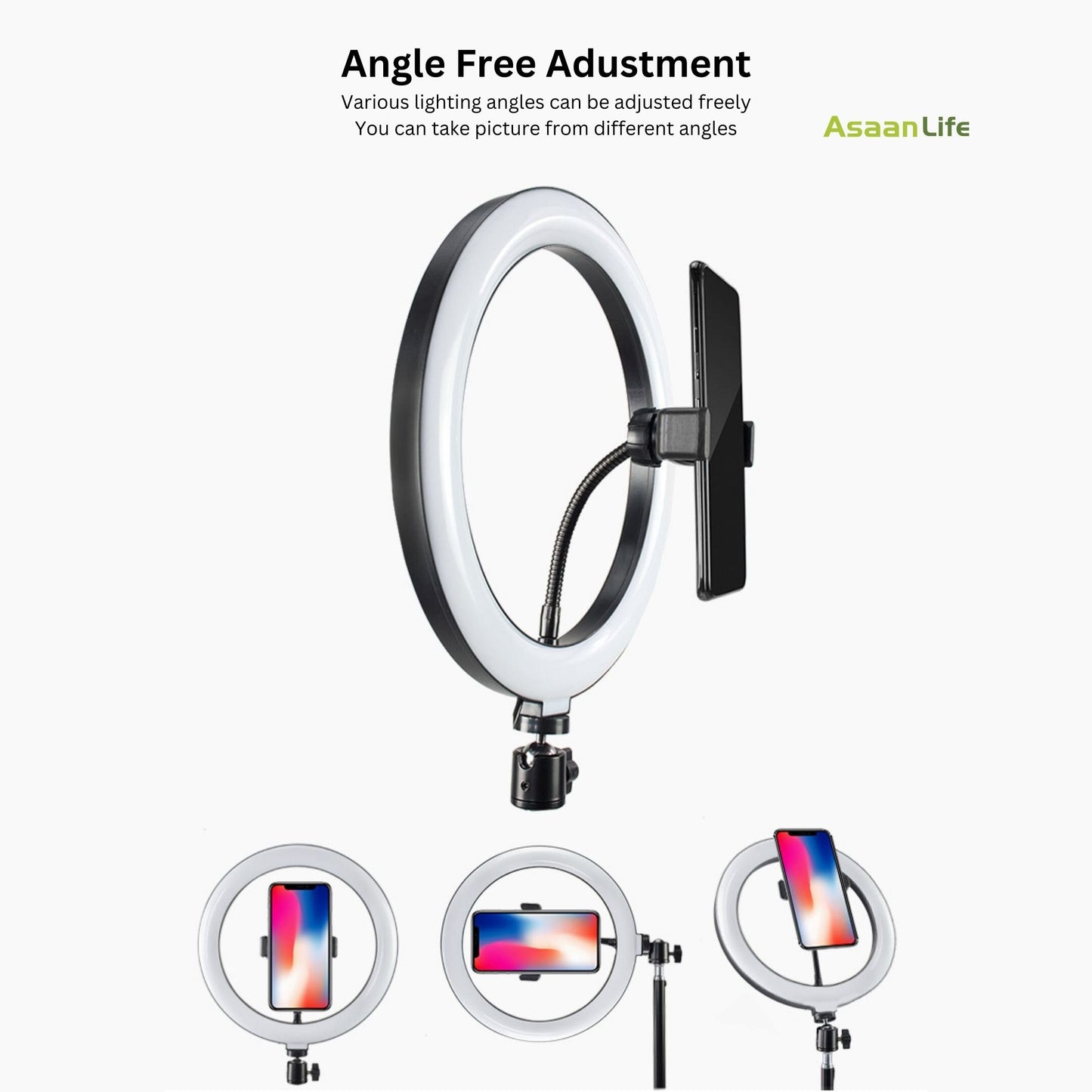 Portable 26cm Dimmable Selfie Ring Light with Remote Control for Studio Photography, Video Calls, Vlogging, Live Streaming, Makeup and All Occasions