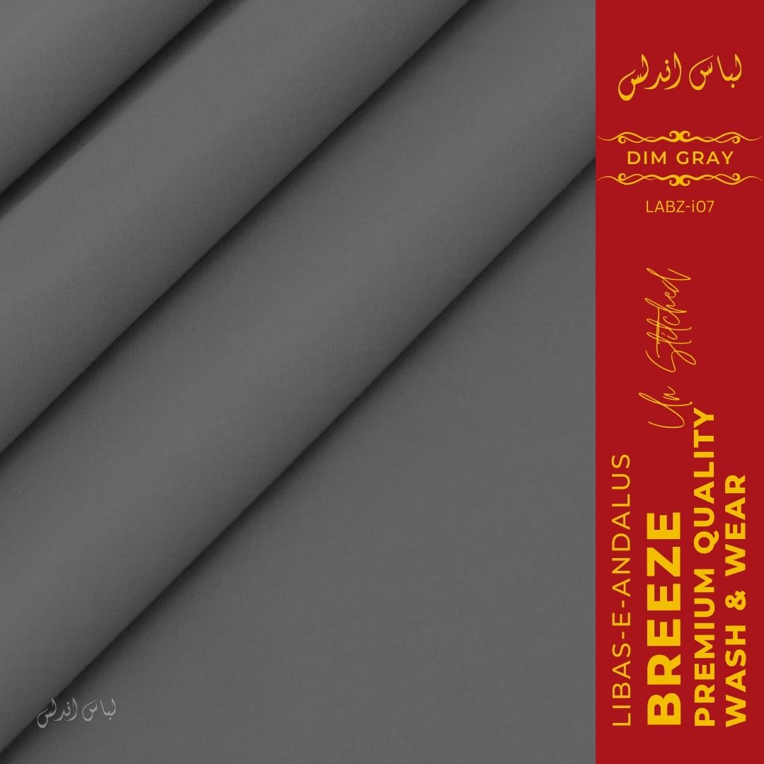 Libas-e-Andalus Breeze Premium Quality Wash and Wear Unstitched Suit for Men | Dim Gray | LABZ-i07