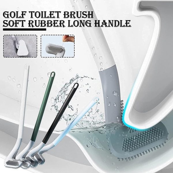 Golf Head Toilet Bowl Cleaner Brush For Bathroom | Flexible Silicone Rubber | Random Colors