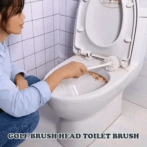 Golf Head Toilet Bowl Cleaner Brush For Bathroom | Flexible Silicone Rubber | Random Colors