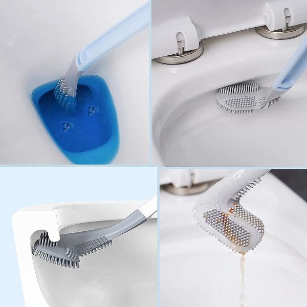 Golf Head Toilet Bowl Cleaner Brush For Bathroom | Flexible Silicone Rubber | Random Colors