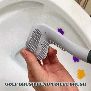 Golf Head Toilet Bowl Cleaner Brush For Bathroom | Flexible Silicone Rubber | Random Colors