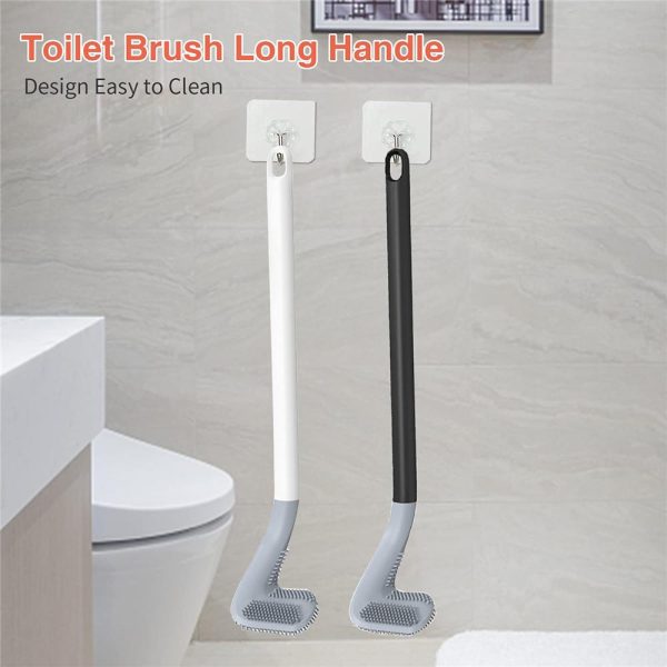 Golf Head Toilet Bowl Cleaner Brush For Bathroom | Flexible Silicone Rubber | Random Colors