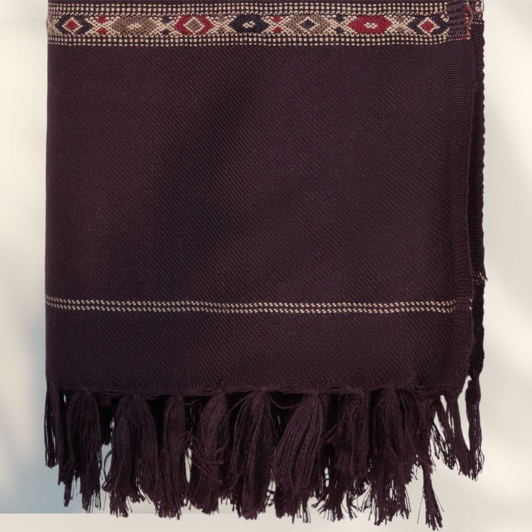 Libas-e-Andalus Original Blended Wool Shawl for Men | Chocolate Brown
