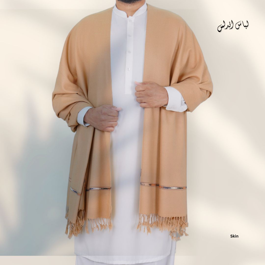 Libas-e-Andalus Original Blended Wool Shawl for Men | Skin