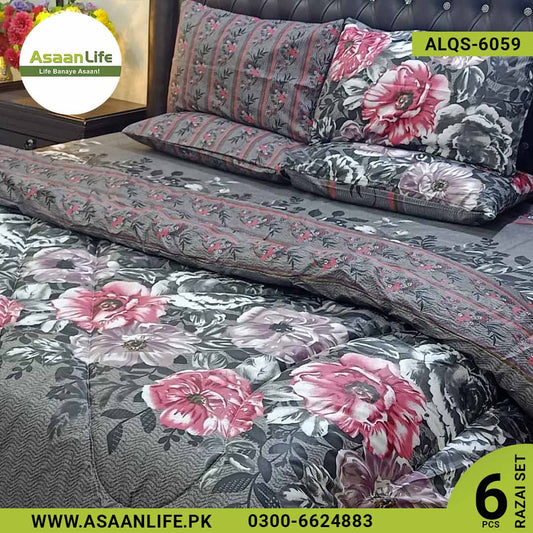 6 Pcs Cotton Vicky Razai Set | Double Bed | ALQS-6059
