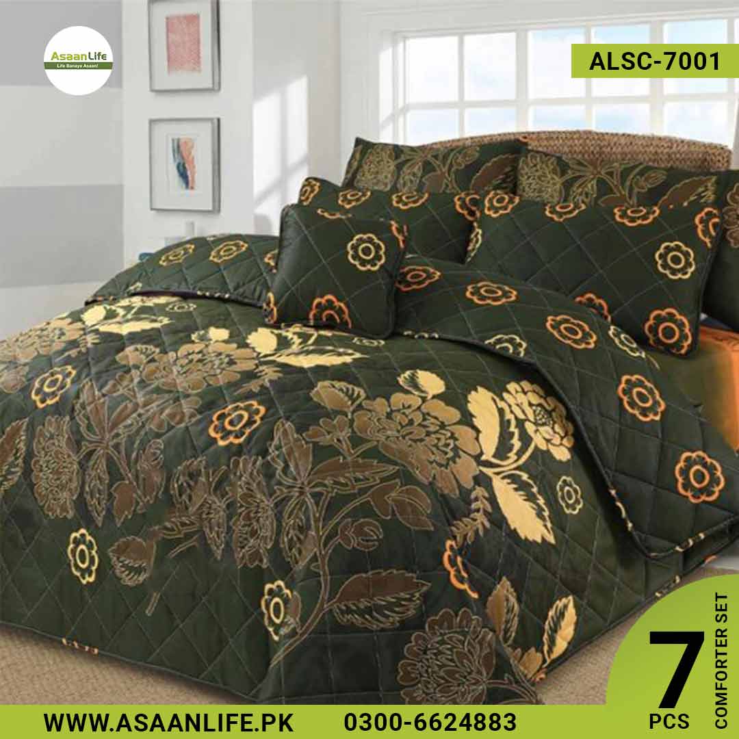 Asaan Life | 7 Pcs Comforter Set | Double Bed | King Size | ALSC-7001
