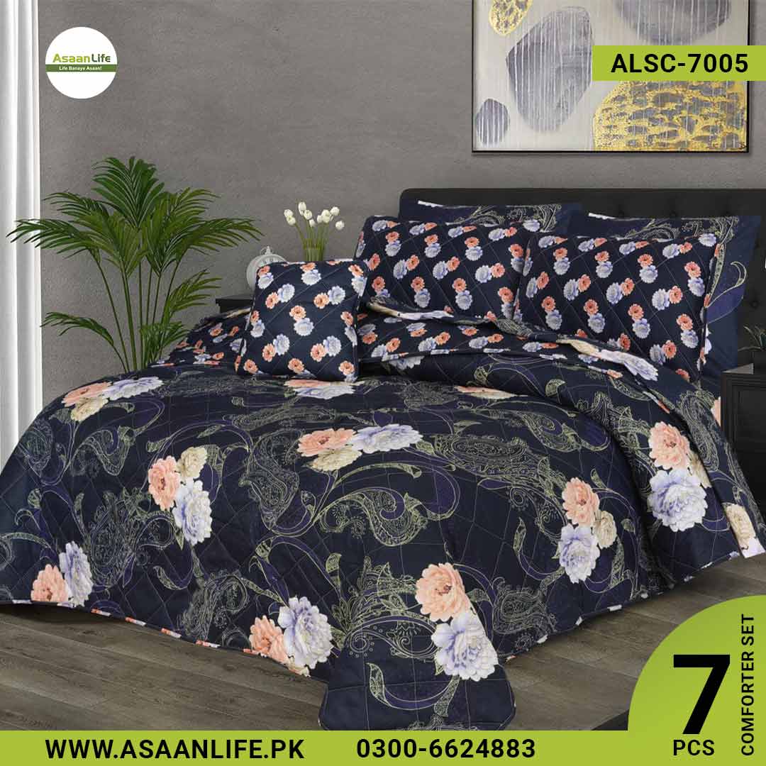 Asaan Life | 7 Pcs Comforter Set | Double Bed | King Size | ALSC-7005