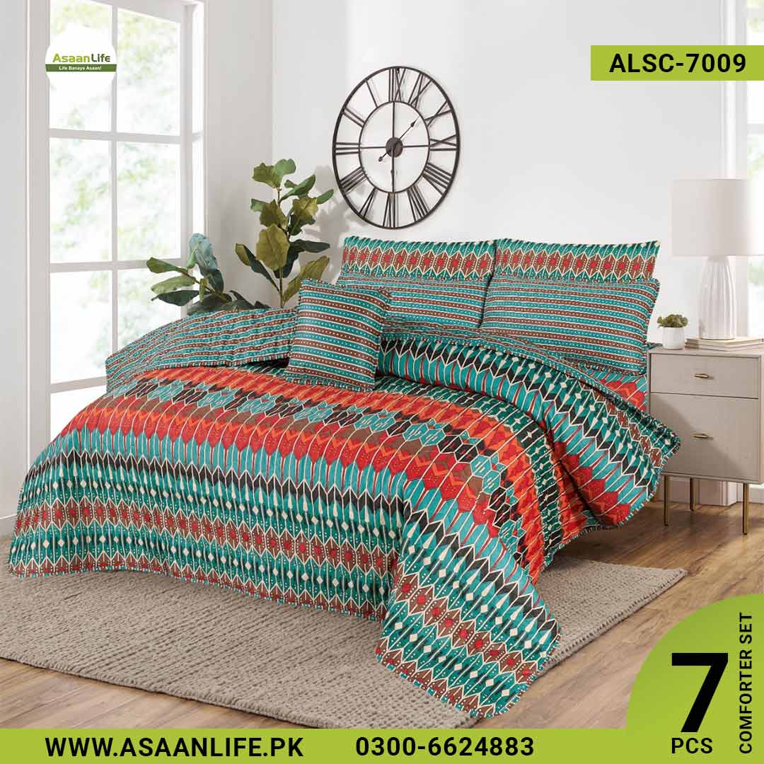 Asaan Life | 7 Pcs Comforter Set | Double Bed | King Size | ALSC-7009