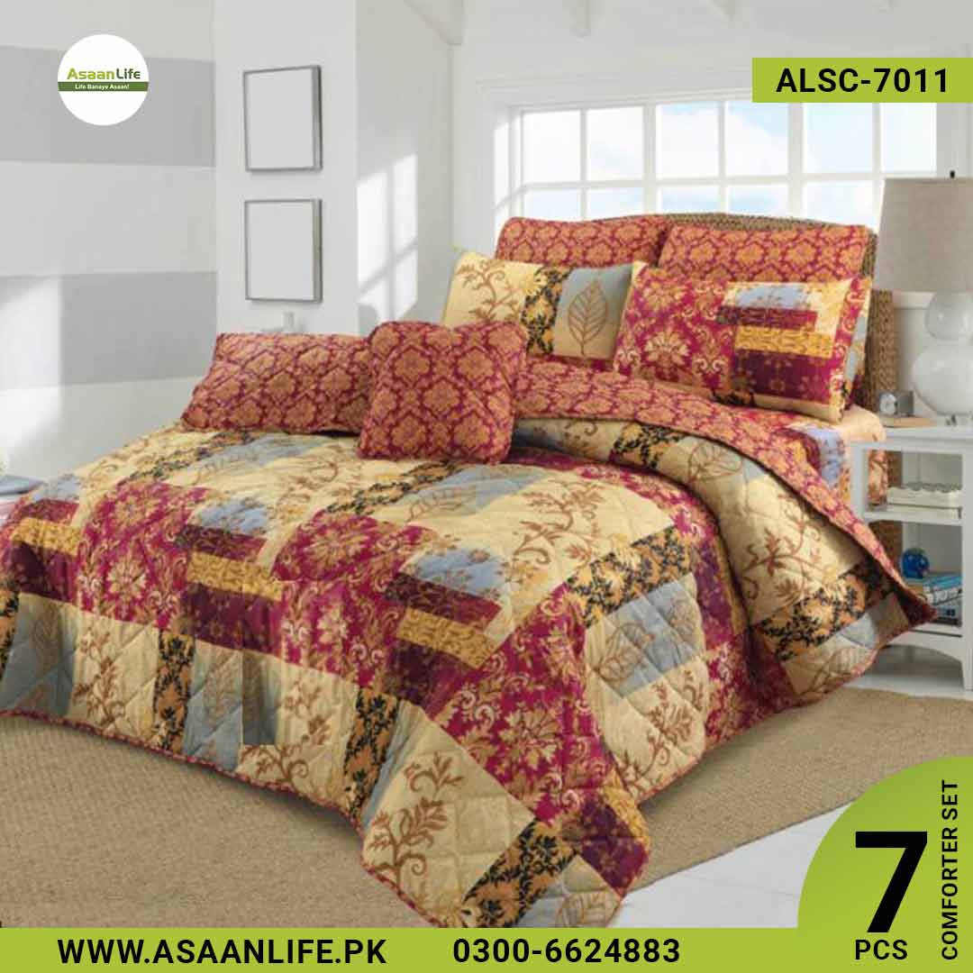 Asaan Life | 7 Pcs Comforter Set | Double Bed | King Size | ALSC-7011