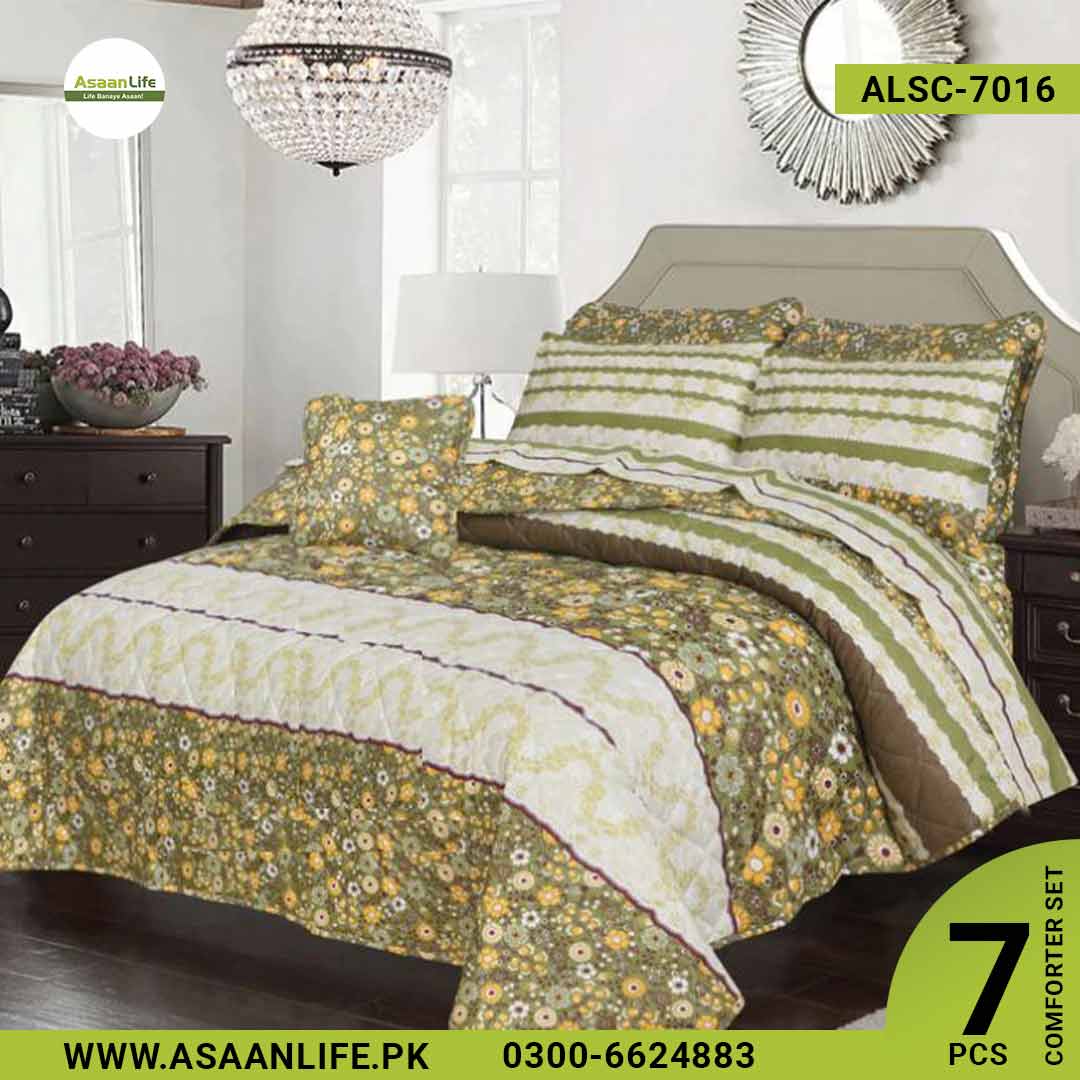 Asaan Life | 7 Pcs Comforter Set | Double Bed | King Size | ALSC-7016
