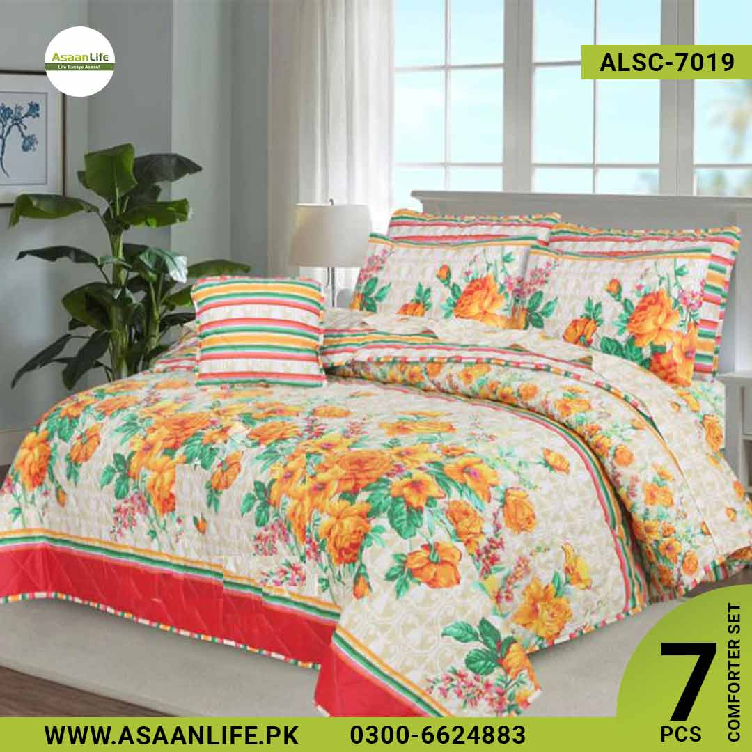 Asaan Life | 7 Pcs Comforter Set | Double Bed | King Size | ALSC-7019