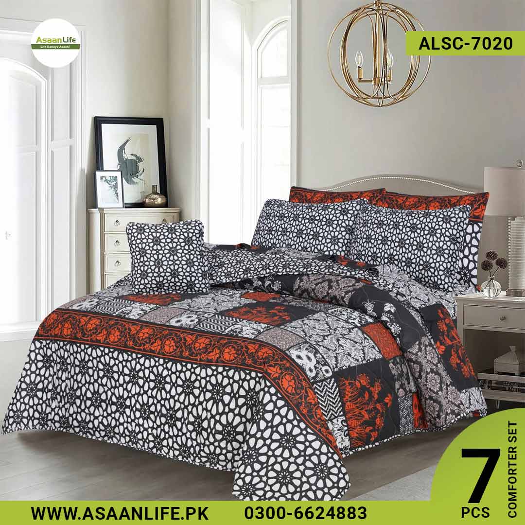 Asaan Life | 7 Pcs Comforter Set | Double Bed | King Size | ALSC-7020