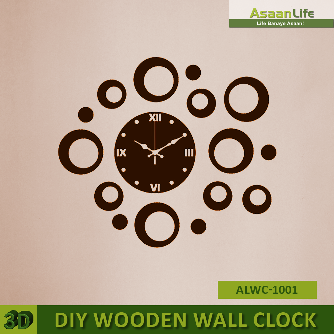 Asaan Life | Bubbles Around | DIY | 3D Wooden Wall Clock