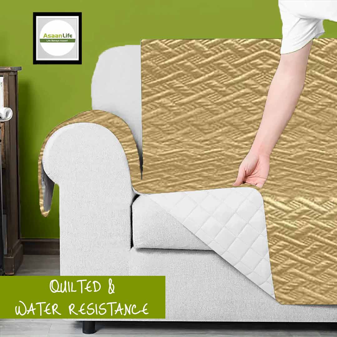 AsaanLife | Sofa Coat | Runner | Couch Cover | Beige