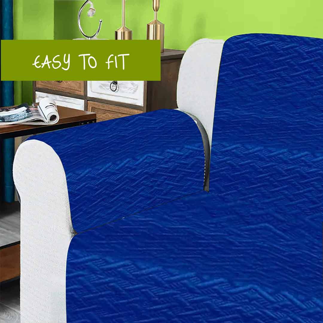 AsaanLife | Ultrasonic Quilted Sofa Coat | Runner | Couch Cover | Blue