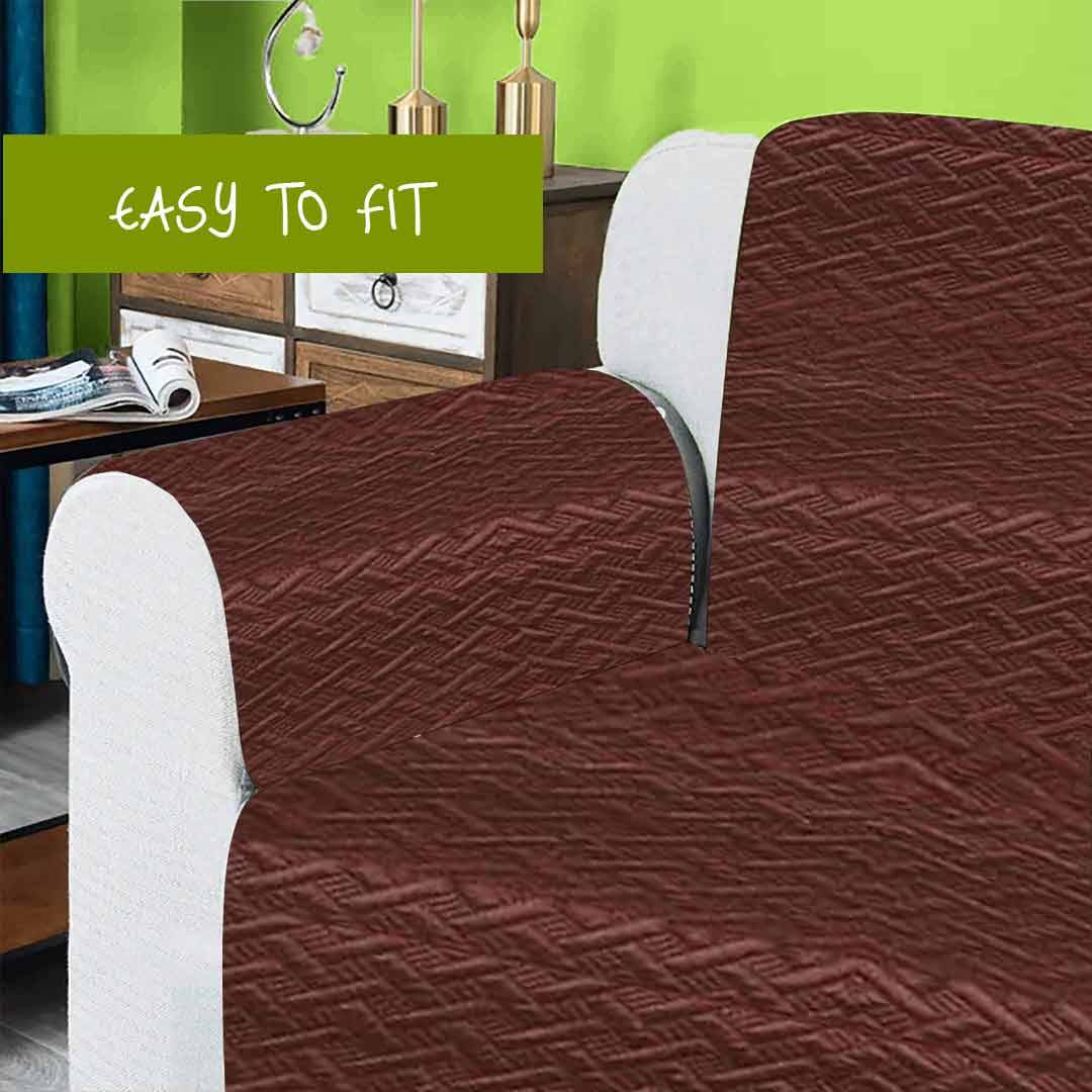 AsaanLife | Ultrasonic Quilted Sofa Coat | Runner | Couch Cover | Brown