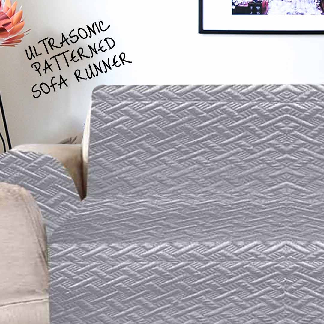 AsaanLife | Sofa Coat | Runner | Couch Cover | Silver