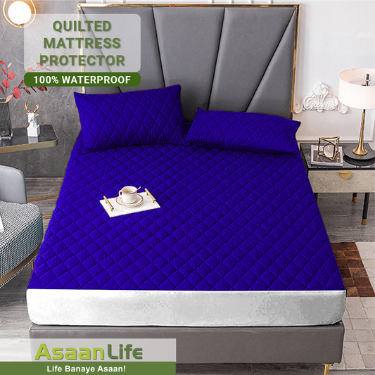 Asaan Life | Quilted Waterproof Mattress Cover | Protector | Double Bed | King Size