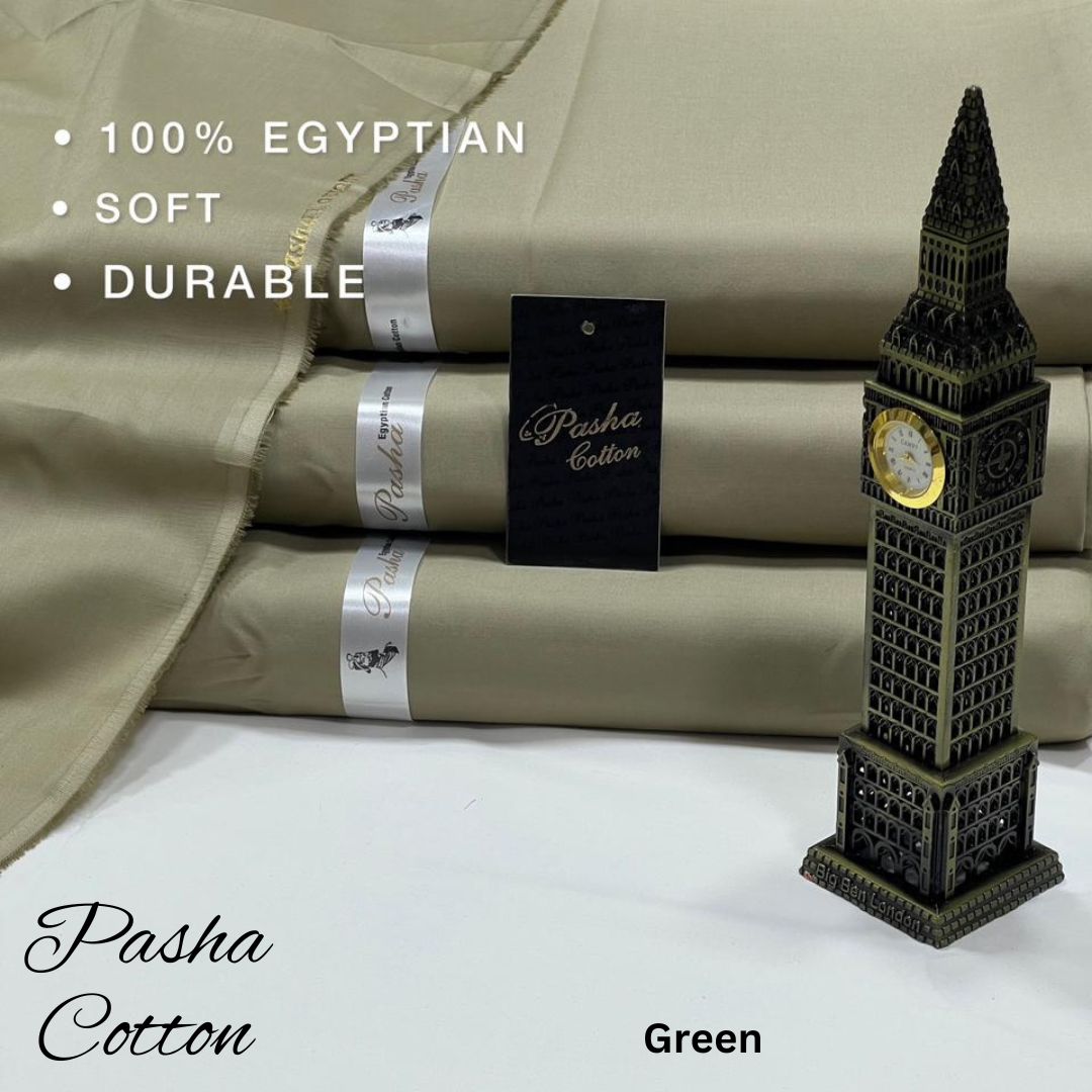 PASHA Premium Quality Soft Cotton Unstitched Suit for Men | Green