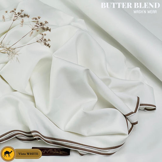 Libas-e-Yousaf Butter Blend fabric for all seasons. Premium quality wash and wear Boski fabric with silky soft feel. Silk less, luxurious and comfortable. 4 meters long and 52 inches wide. Comes with branded packaging and accessories. Available online at best price in Pakistan.