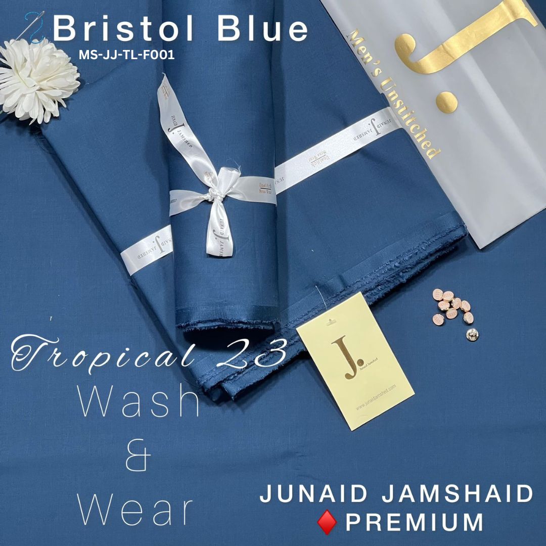 J Dot Premium Summer Tropical Unstitched Suit for Men MS-JJ-WW-F001 | Bristol Blue