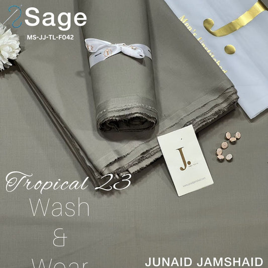 J Dot Premium Summer Tropical Unstitched Suit for Men |  Sage | MS-JJ-WW-F042