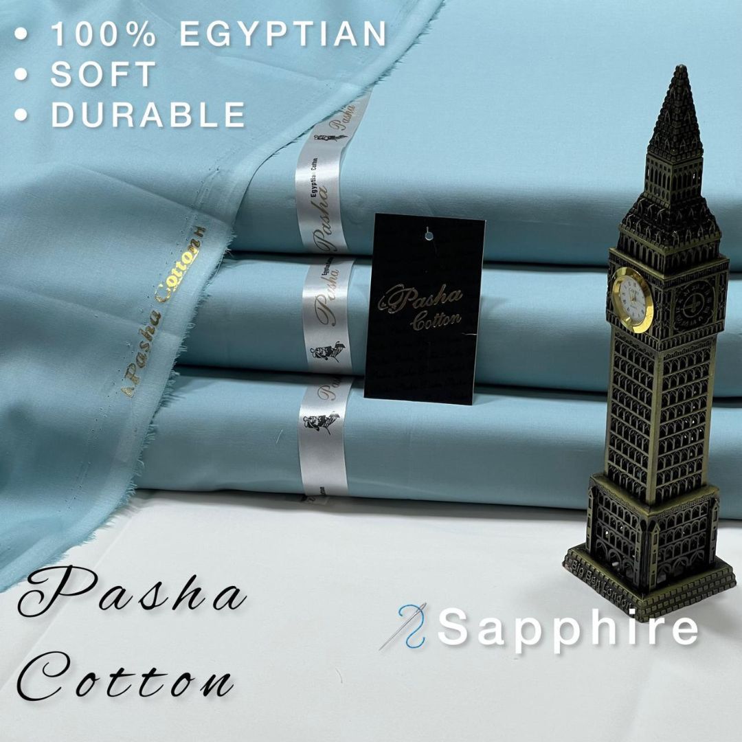 PASHA Premium Quality Soft Cotton Unstitched Suit for Men | Sapphire