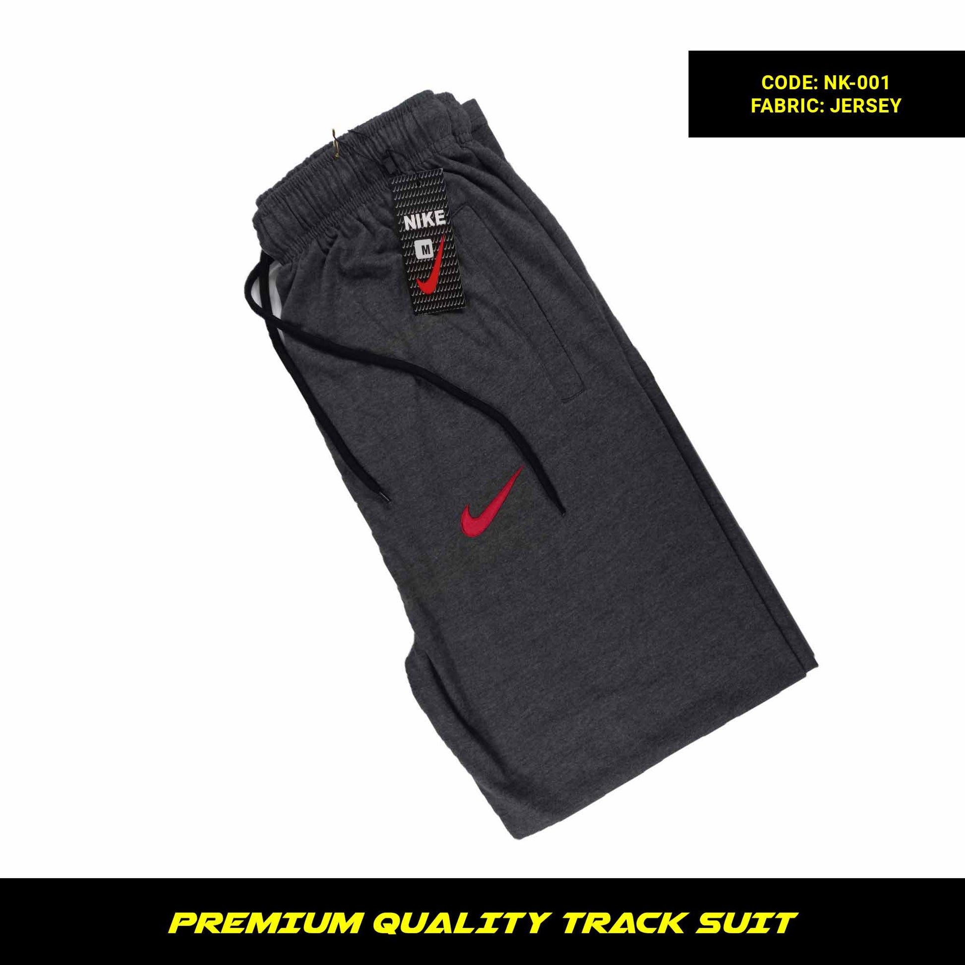 Men's premium jersey tracksuit with round neck and half sleeves. Tape to fasten trousers at waist. Loose-fitting. Zipper pockets. Perfect for workouts and casual wear.