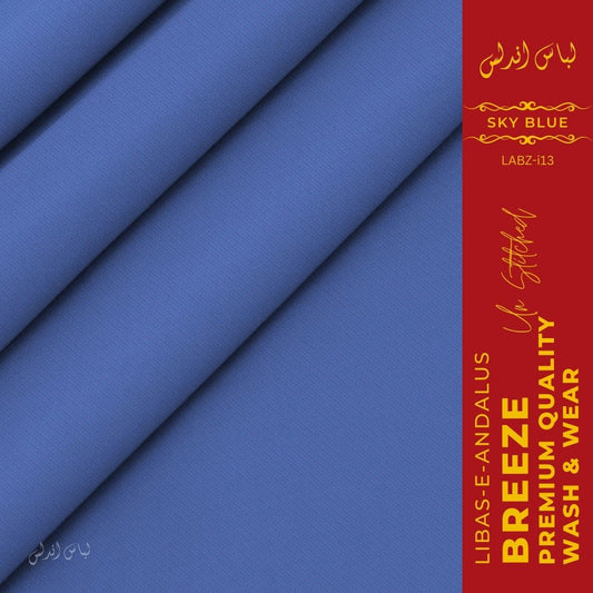 Libas-e-Andalus Breeze Premium Quality Wash and Wear Unstitched Suit for Men | Sky Blue | LABZ-i13