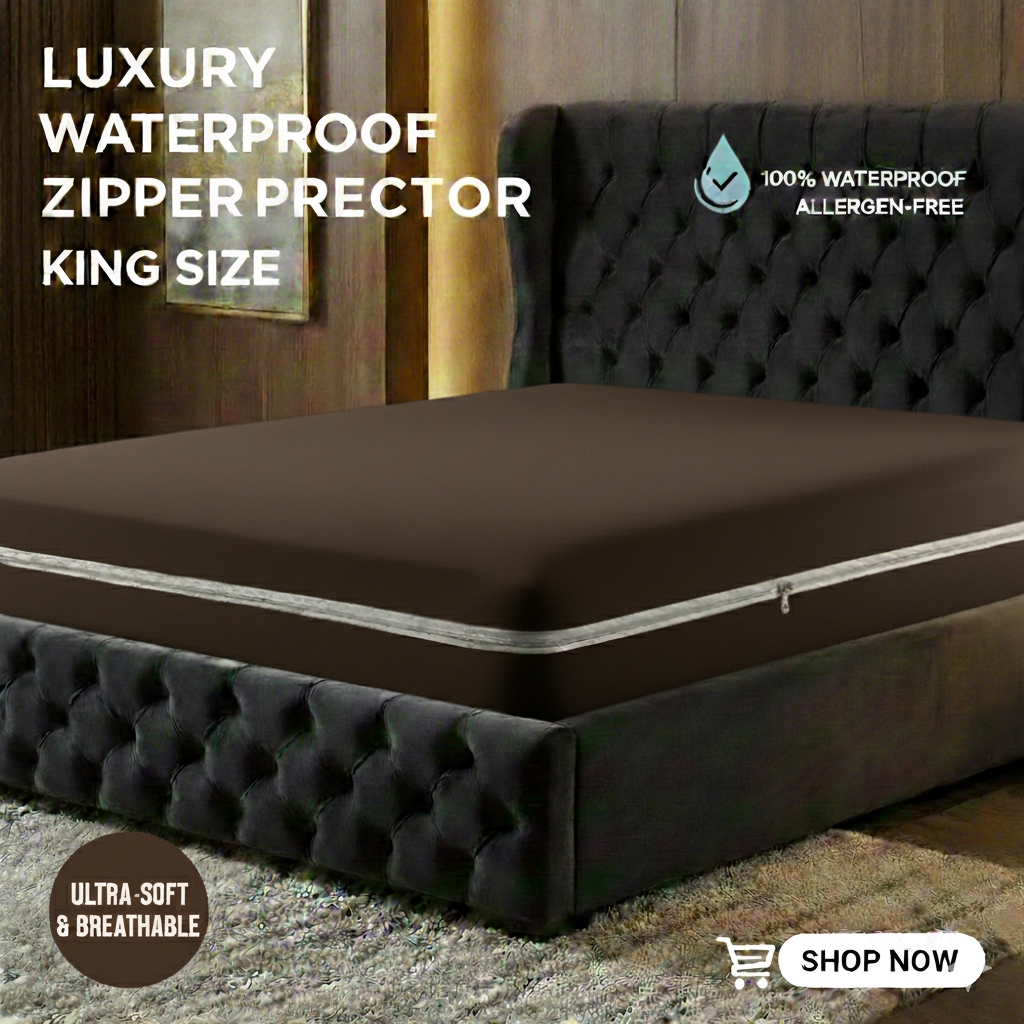Waterproof mattress protector king size brown - promotional banner
