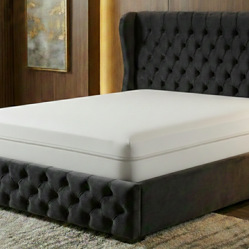Waterproof zipper mattress protector king size in classic white color
