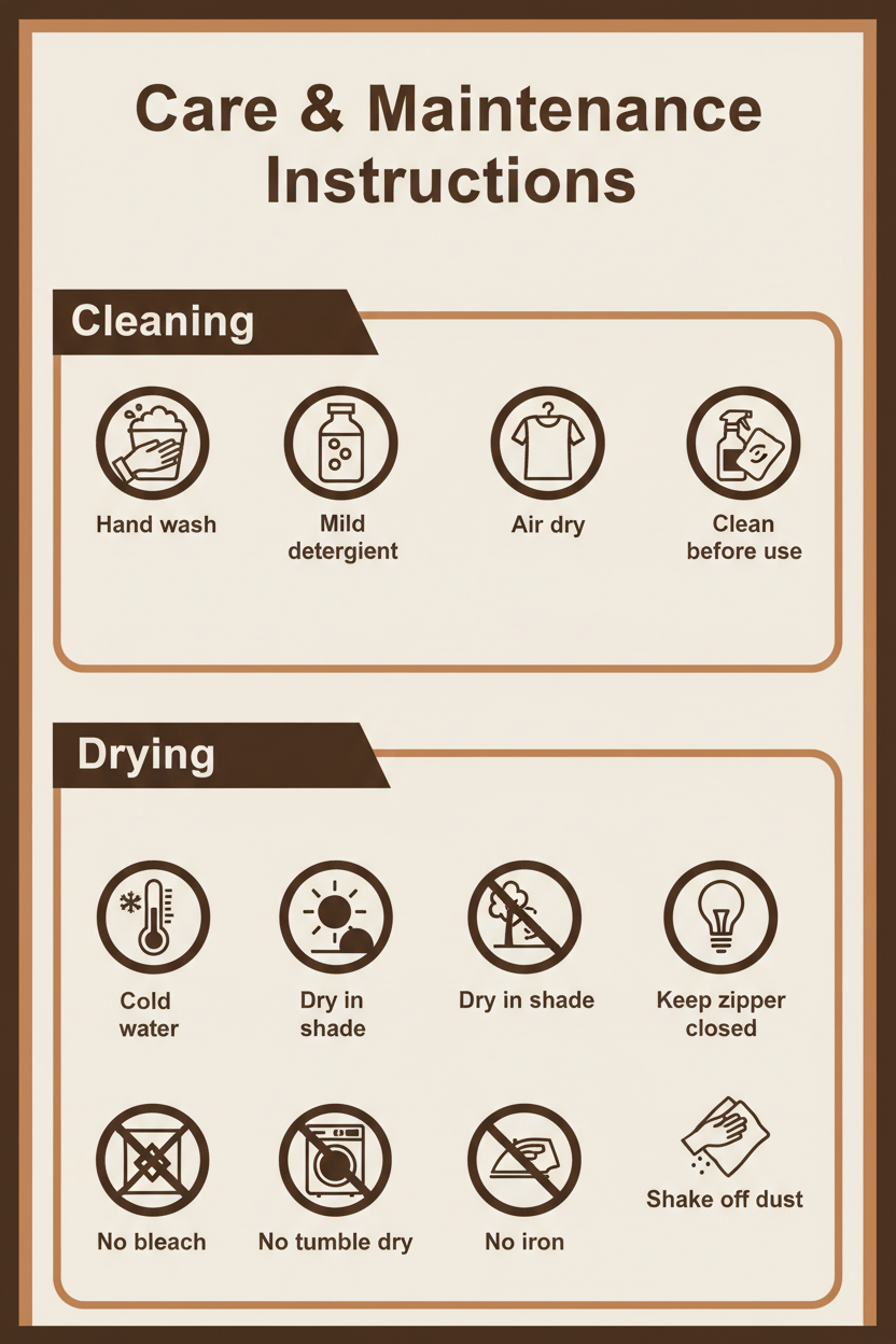 Care and maintenance instructions for washing machine cover