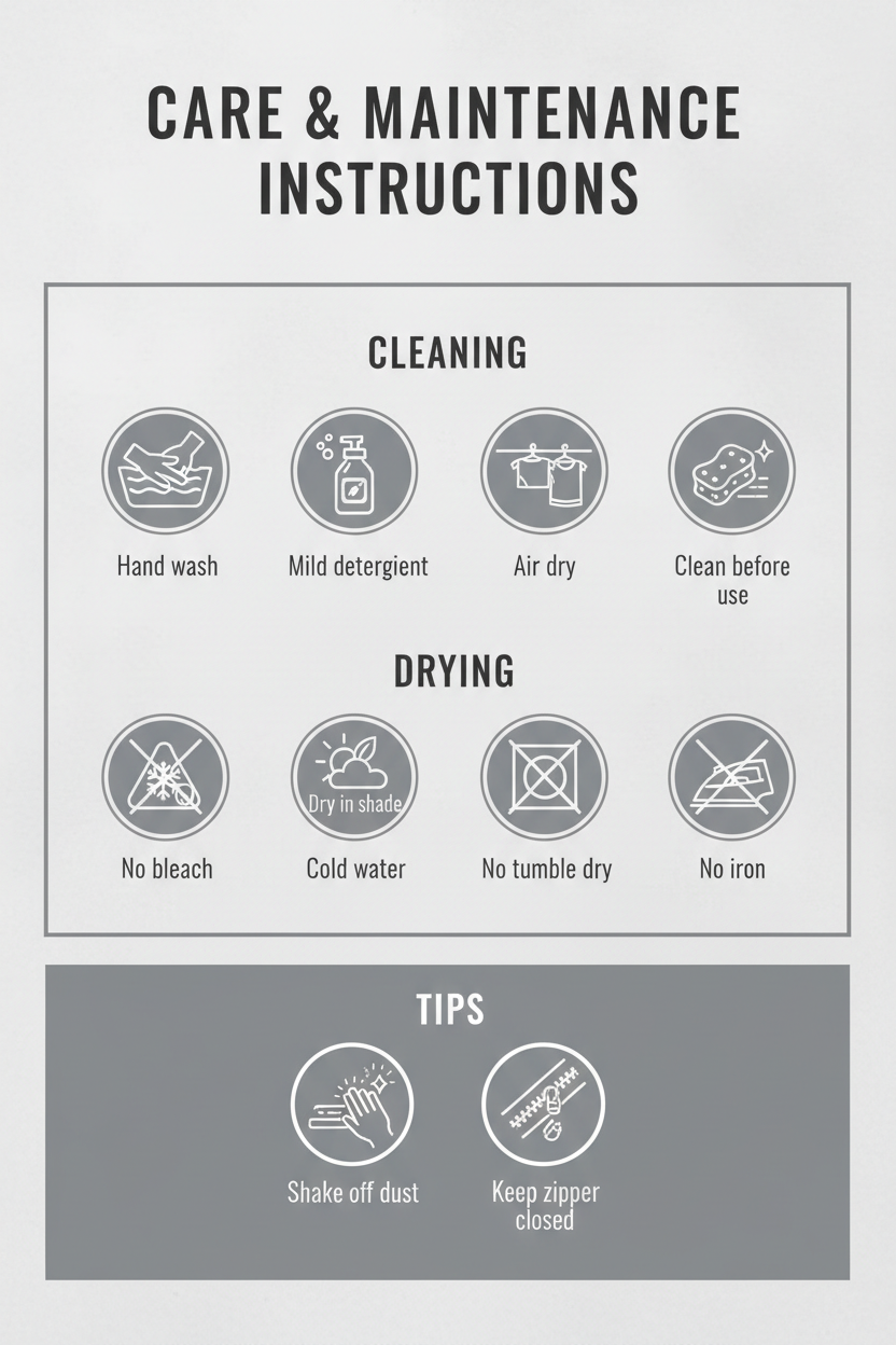 Care and maintenance instructions for washing machine cover