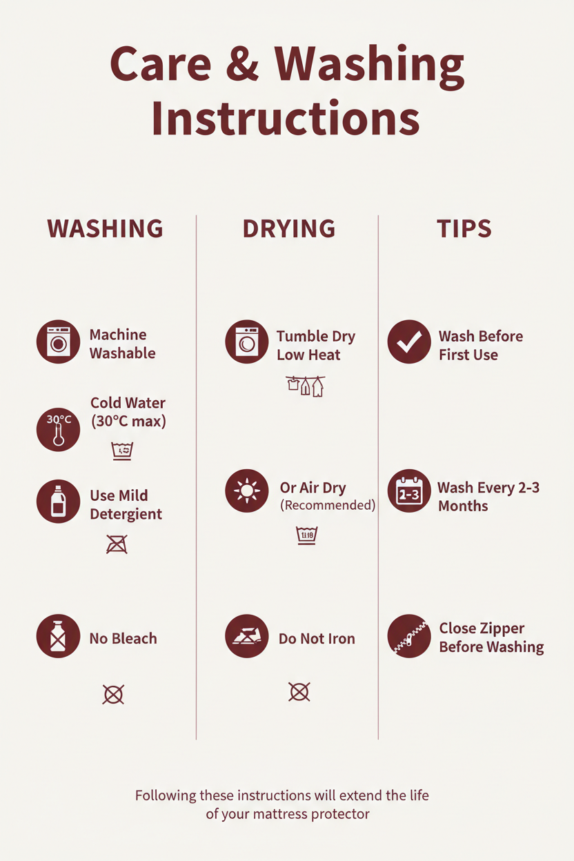 Care Instructions Maroon