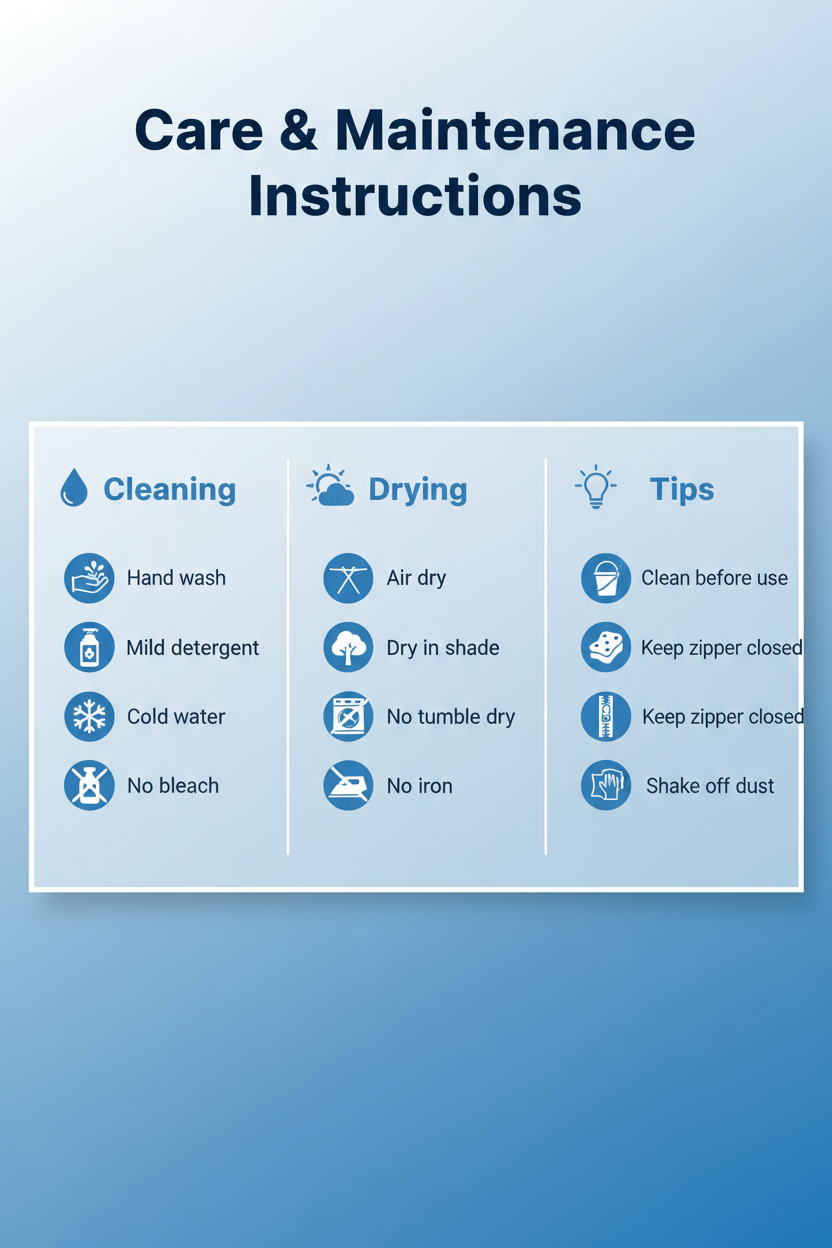 Care and maintenance instructions for twin tub washing machine cover