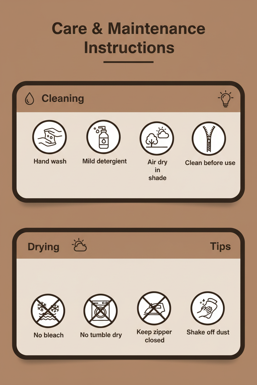 Care and maintenance instructions for twin tub washing machine cover