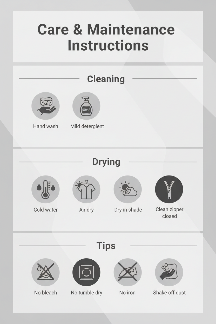 Care and maintenance instructions for twin tub washing machine cover